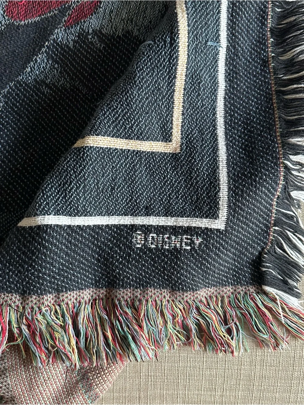 Disney Mickey Mouse Magic Kingdom Castle Fireworks Throw Fringe Blanket